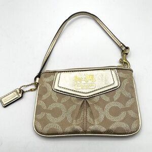 Coach Shiny Gold Wristlet 4”x6”